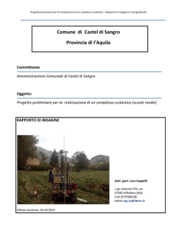 Integrazione relazione geologica