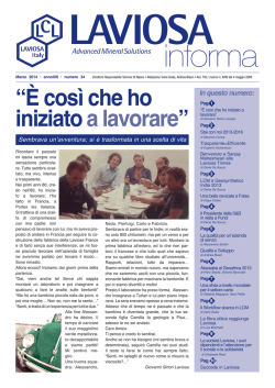 Laviosa informa_34_2014 ITA.indd - Laviosa Chimica Mineraria S.p.A.