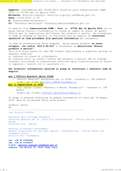 Informativa del 16/05/2014 relativa alla Comunicazione UIBM Prot. n