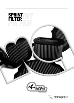 Catalogo e Prezzi (IVA esclusa) SPRINT FILTER