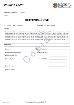 REGIONE LAZIO DETERMINAZIONE - Portalavoro