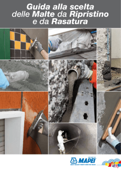 Guida alla scelta delle Malte da Ripristino e da Rasatura