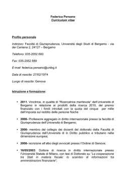 CV giugno 2014 - Università degli studi di Bergamo