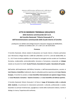 Atto di Indirizzo 2014/2017 - Convitto Nazionale Vittorio Emanuele II