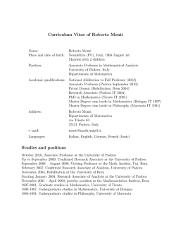 Curriculum - Dipartimento di Matematica