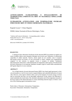 Attenuazione ultrasonora e innalzamento di temperatura indotto da
