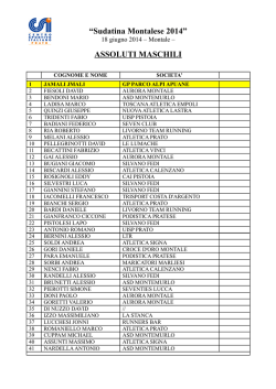 “Sudatina Montalese 2014” ASSOLUTI MASCHILI