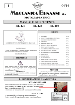 Manuale del prodotto - Meccanica Benassi Spa