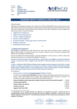 esazione diritto camerale annuale 2014