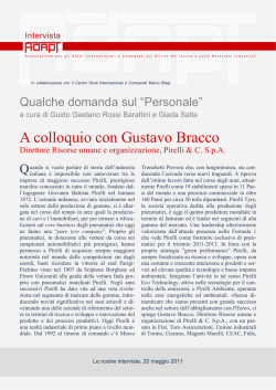 A colloquio con Gustavo Bracco, Direttore Risorse umane e