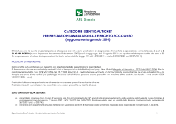 categorie esenti dal ticket per prestazioni