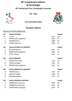 49° Campionato Italiano di Ornitologia