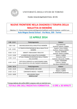 PROGRAMMA CORSO MENIERE - Scuola di Medicina