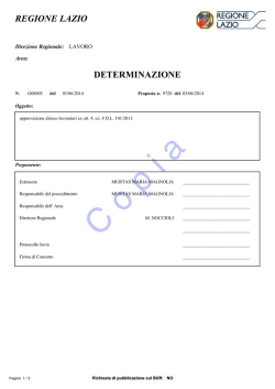 REGIONE LAZIO DETERMINAZIONE - Portalavoro