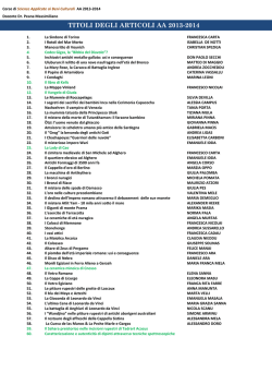 TITOLI DEGLI ARTICOLI AA 2013-2014