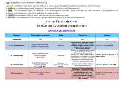 attivit&agrave; parlamentare da marted&igrave; 3 a venerd&igrave; 6