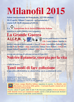 MIlanofil 2015 - Federazione fra le Società Filateliche Italiane