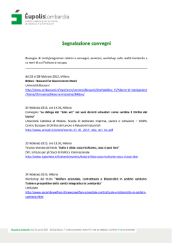 Segnalazione convegni - &Eacute;upolis Lombardia