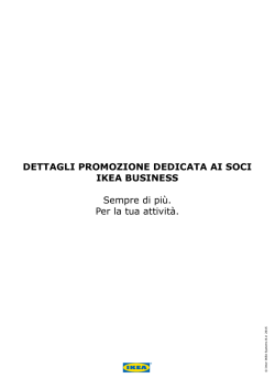 DETTAGLI PROMOZIONE DEDICATA AI SOCI IKEA BUSINESS