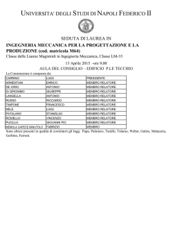 Ingegneria Marzo 2015 - Scuola Politecnica e delle Scienze di Base