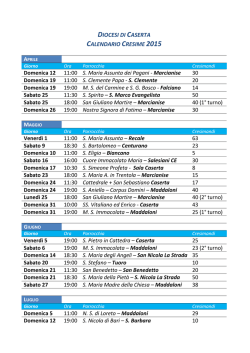 DIOCESI DI CASERTA CALENDARIO CRESIME 2015 Domenica 12