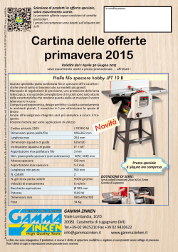 Cartina delle offerte primavera 2015