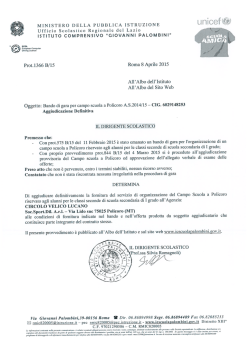 Aggiudicazione definitiva campo scuola Policoro