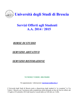Bando Servizi Offerti agli Studenti AA 2014-2015