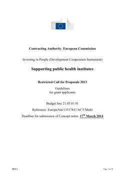 Supporting public health institutes