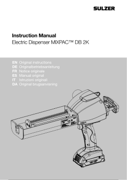 Instruction Manual Electric Dispenser MIXPAC&trade; DB 2K