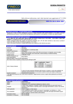 SCHEDA PRODOTTO Salvo diversa indicazione, tutti i dati riportati