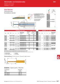 Axial-Stechen Axial grooving Scanalatura assiale Klemmhalter und