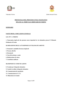 protocollo del processo civile telematico dinanzi al tribunale