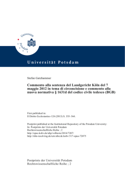 Commento alla sentenza del Landgericht K&ouml;ln del 7 maggio