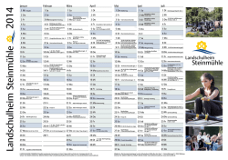 Kalender 2014 - Landschulheim Steinm&uuml;hle