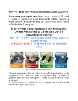 sky tv - tessere prepagate senza abbonamento