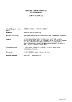 Determinazione 6979/2014 della DG Attivit&agrave; produttive