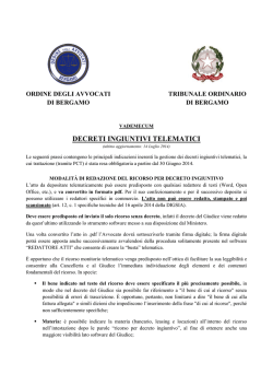 DECRETI INGIUNTIVI TELEMATICI