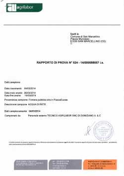 Esiti analisi - Comune di San Marcellino