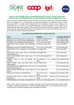 NIVEA E ANT INSIEME PER LA PREV CANALI COOP