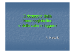 Il dosaggio delle immunoglobuline e delle catene leggere