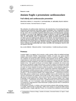 Anziano fragile e prevenzione cardiovascolare