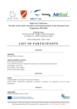 LIST OF PARTICIPANTS