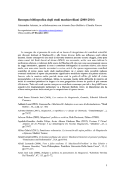 Rassegna bibliografica degli studi machiavelliani (2000