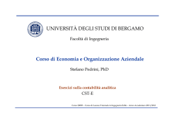 Esercizi sulla contabilit&agrave; analitica
