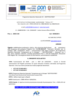 Graduatoria provvisoria alunni PON C1 - IIS IPSIA