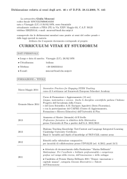 CURRICULUM VITAE ET STUDIORUM