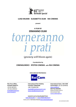 TORNERANNO I PRATI pressbook uscita 6 novembre