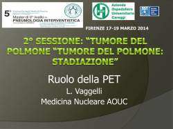 2° Sessione: “Tumore del polmone “Tumore del polmone