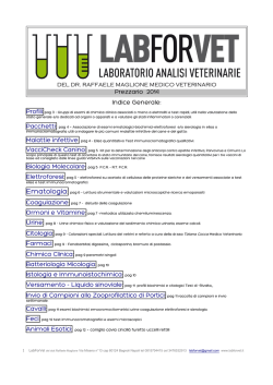 Prezzario 2014 Indice Generale: Batteriologia